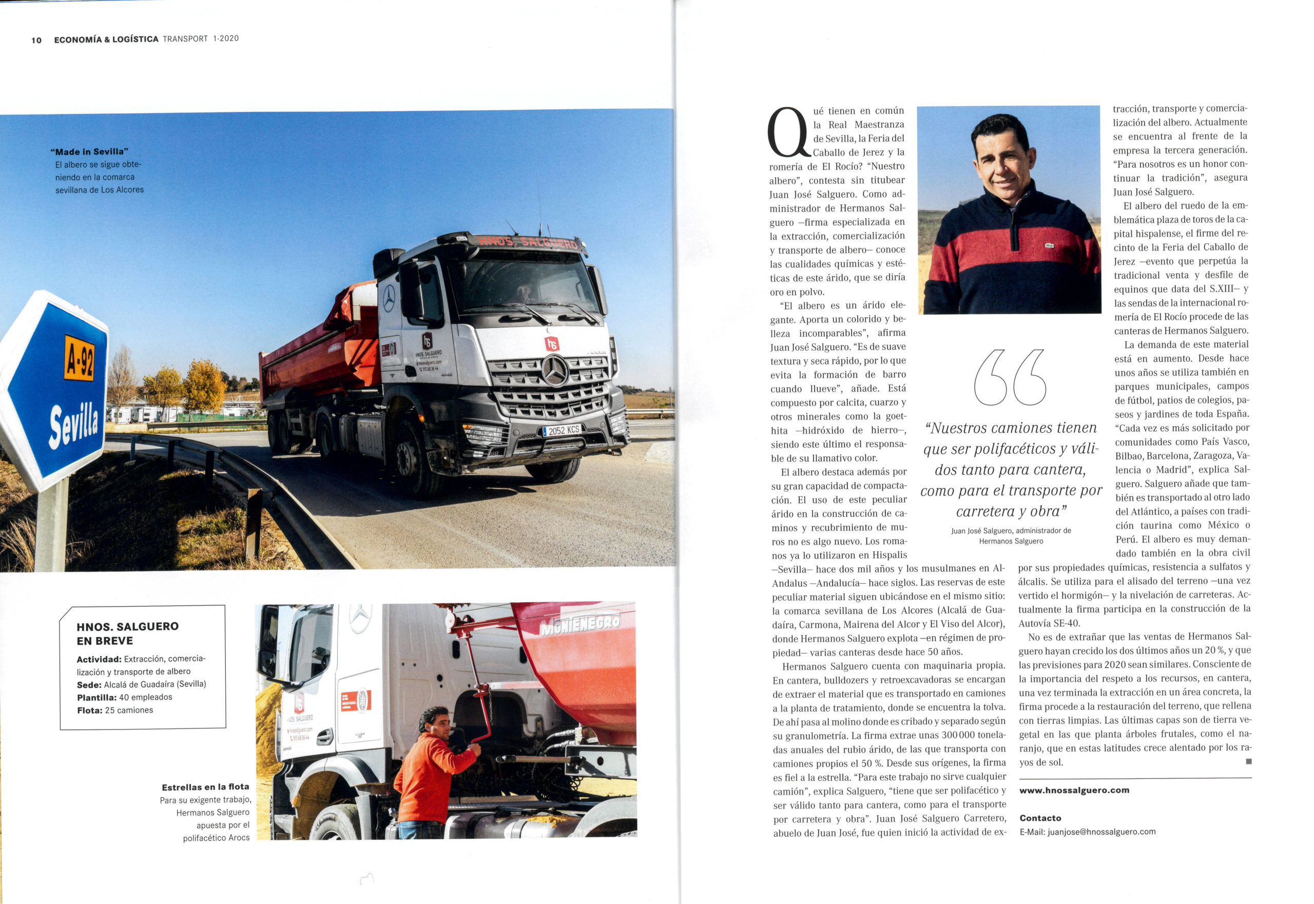 Hermanos Salguero aparece en la revista especializada Transport - Hermanos Salguero